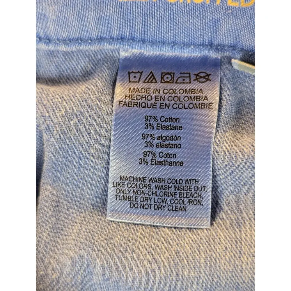 Michael Kors Jeans Womens 12 Blue Izzy Cropped Skinny Stretch Cotton Denim